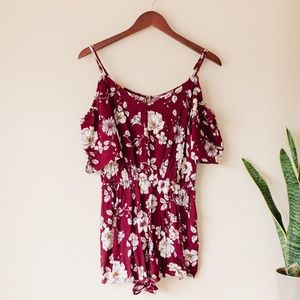 Forever 21 Floral : Open-Shoulder Romper